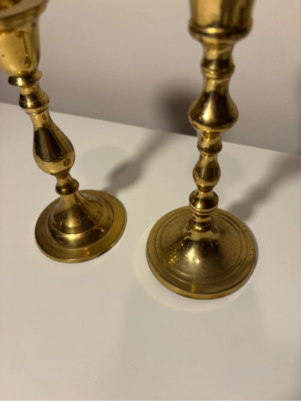 Brass Candlestick Holders with Gold Finish set of 2